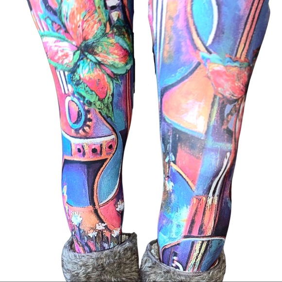 Artsy Geometric Butterfly Multi Colored Leggings